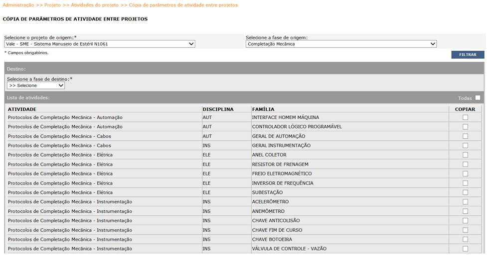 Lista de Parâmetros do Protheus